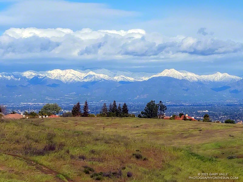Snow-covered San Gabriel Mountains from Lasky Mesa in Upper Las Virgenes Canyon Open Space Preserve (Ahmanson Ranch)