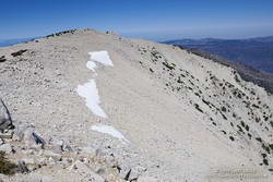 Snow band near the summit of San Gorgonio Mountain. September 7, 2019.