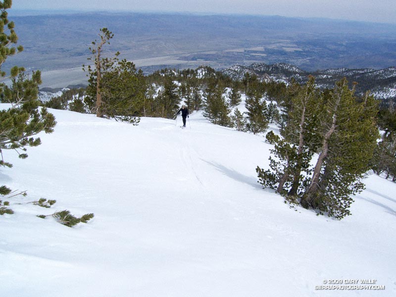 Charles Foster works up the scenic east ridge of Mt. San Jacinto. February 21, 2009.