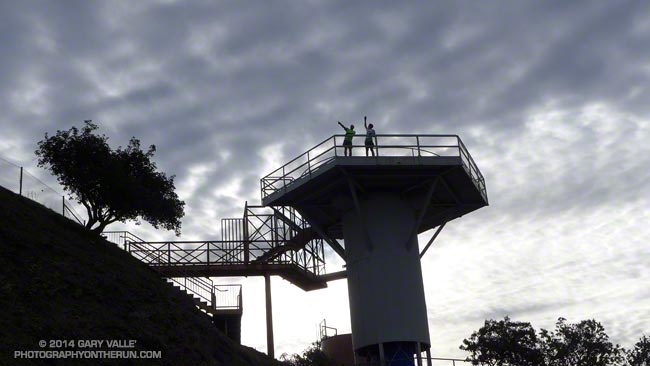 Frank and Lynn on the radar platform at San Vicente Mountain Park.