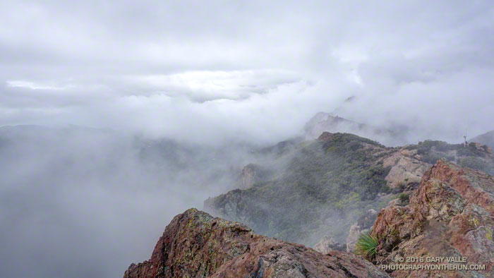 Clouds along the crest of the Santa Monica Mountains near Sandstone Peak