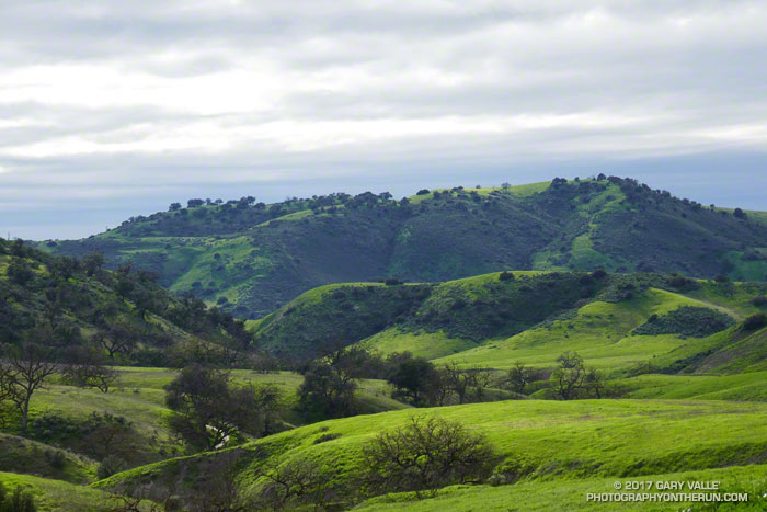 View west, down East Las Virgenes Canyon, toward Las Virgenes Canyon