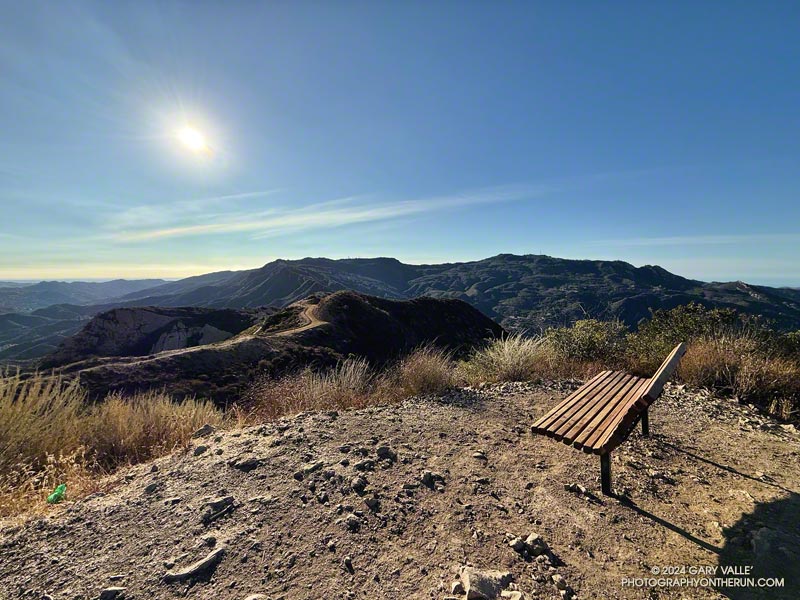 Bench with a great view on top of Calabasas Peak