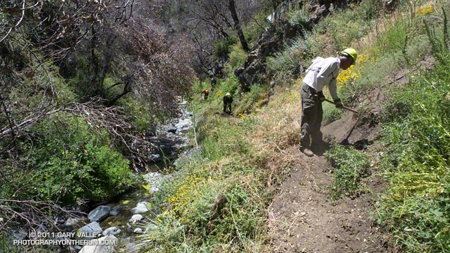 Trail work on the Silver Moccasin Trail in Shortcut Canyon