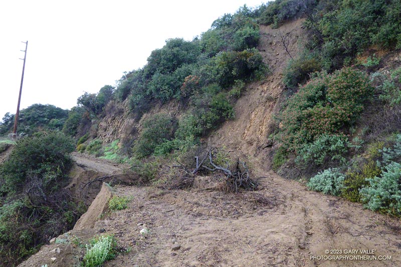 Mudslide on Fire Road #30 below the Hub in Topanga State Park