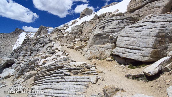 Corniced snow on New Army Pass. July 12, 2009.