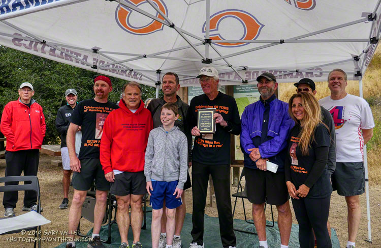 Jon Sutherland with United States Running Streak Association President Mark Washburne and several other U.S.R.S.A. streakers.