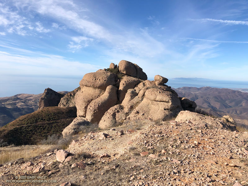 The summit block on Boney Bluff from the east side of the peak. November 21, 2020.
