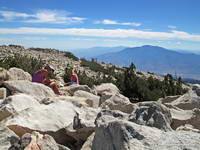Patty and Ann on the summit of San Gorgonio Mountain.