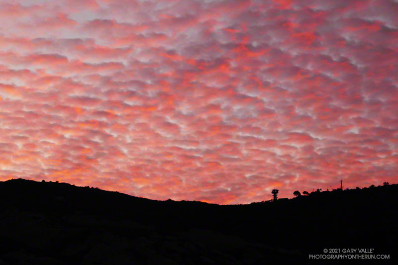 Colorful sunrise in the eastern Santa Monica Mountains