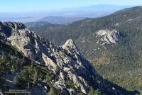 Tahquitz Rock and Suicide Rock rock climbing areas from the South Ridge Trail