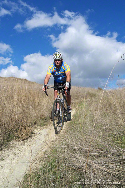 Kevin on his Hampsten Strada Bianca Titanio