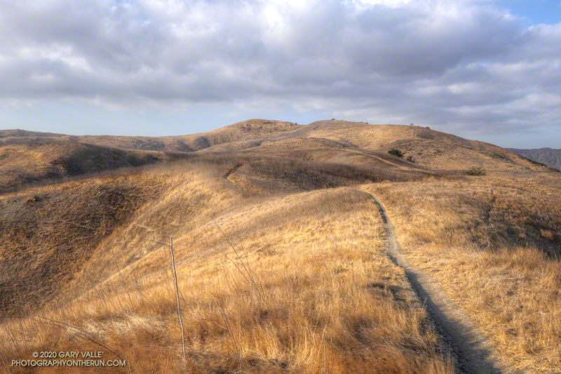 Trail toward peak 1842, the highest point of Ahmanson Ranch