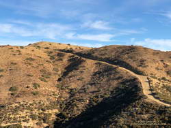 The Upper Las Virgenes Canyon Trail climbs steeply to windmill hill