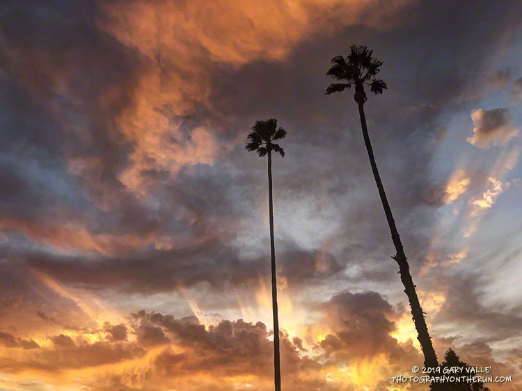 Sunset in West Hills, CA, associated with an upper-level low off the coast of Southern California.