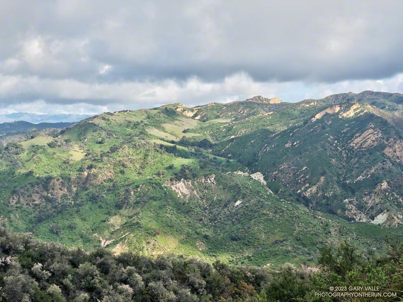 Upper Santa Ynez Canyon and Eagle Rock from East Topanga Fire Road