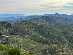 View east from Triunfo Peak along the crest of the Santa Monica Mountains (thumbnail).