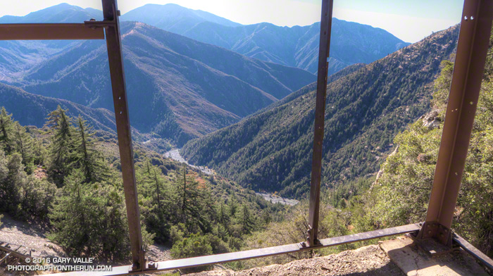 View from Big Horn Mine of Mine Gulch and the headwaters of the East Fork San Gabriel River.