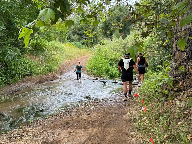 One of many stream crossings during the Malibu Canyon Trail Races