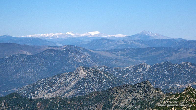 Mt. Whitney, Mt. Langley, and Olancha Peak from Owens Peak.