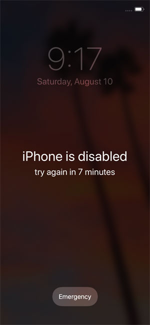 iPhone is disabled