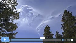 Video of sheets and filaments of turbulence-induced cloud on San Jacinto Peak.