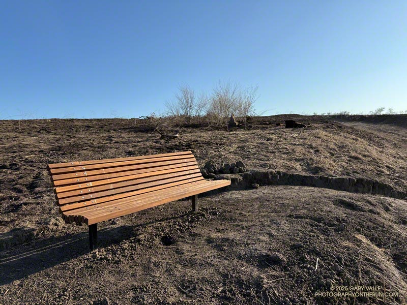 With the help of firefighters this new scenic bench survived the fire virtually unscathed. However, something is missing...