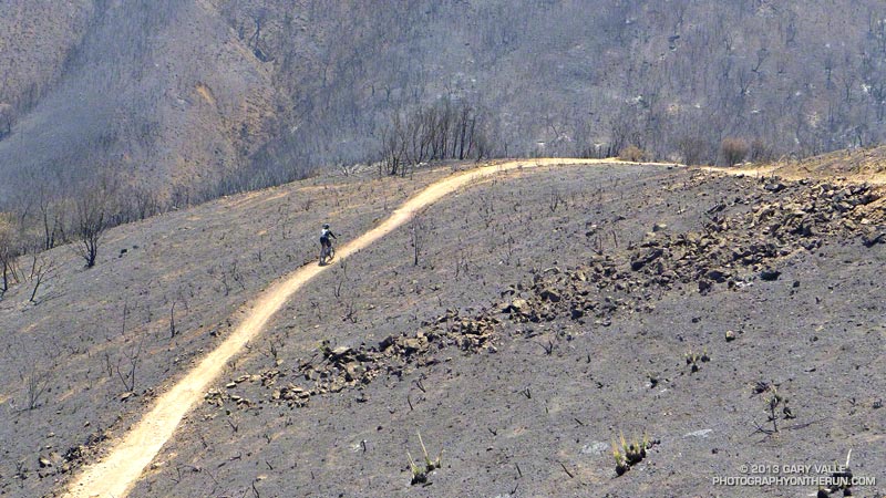Mountain biker ascending the Wood Canyon Vista Trail.. May 25, 2013.