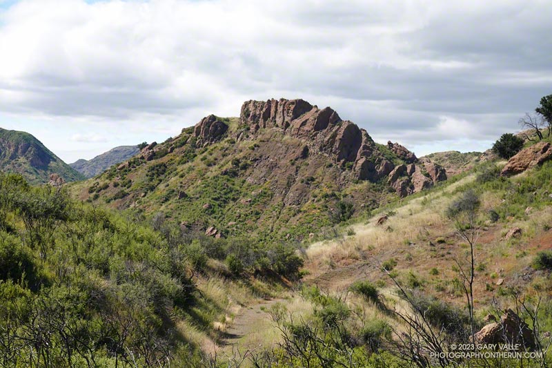 Rock formation above Malibu Creek from the Lost Cabin Trail.