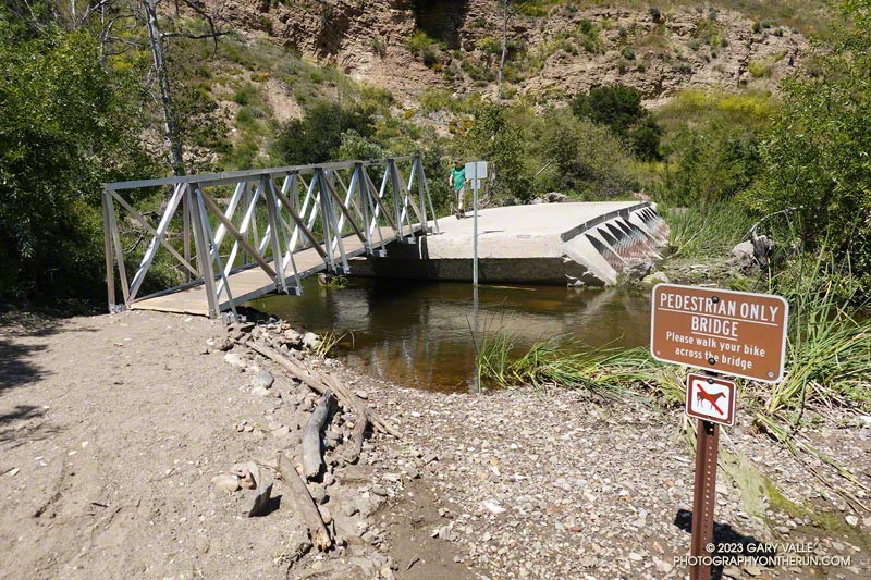 Newly re-installed seasonal bridge across Malibu Creek on the way to the M*A*S*H site on the Crags Road Trail. May 5, 2023.