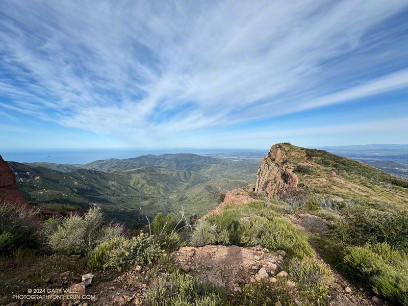 View toward Laguna Peak and La Jolla Valley from the Western Ridge route on Boney Mountain.