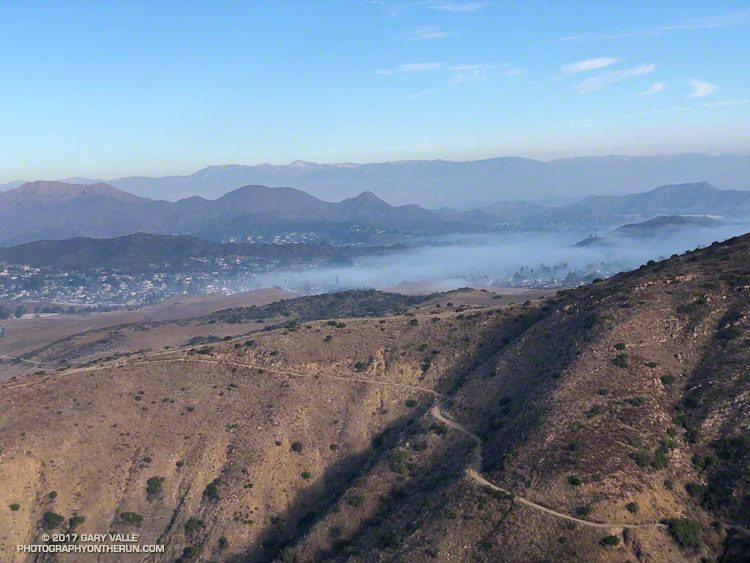 Danielson Road, Conejo Valley and the Ventura Mountains from the Old Boney Trail.