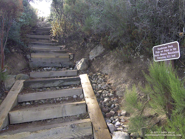 Sandstone Peak stairs prior to the Woolsey Fire. 