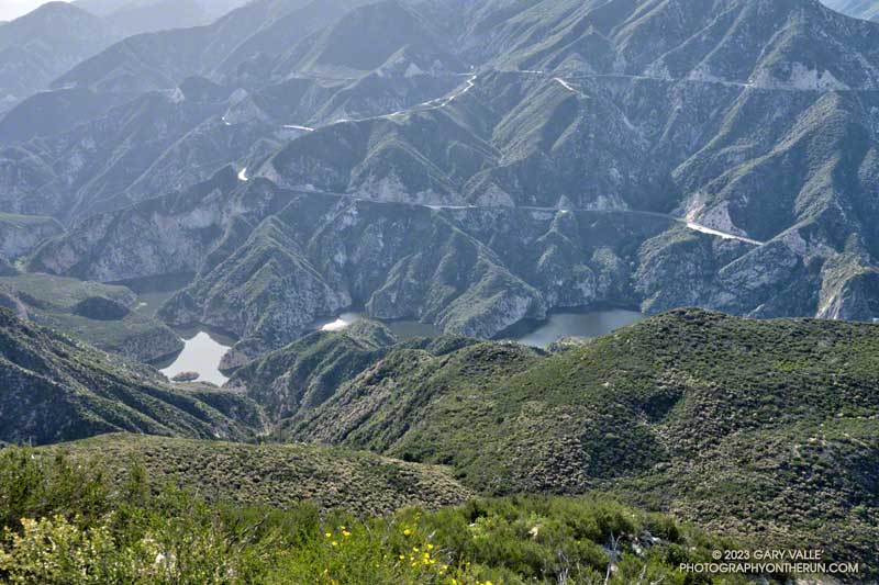 Big Tujunga Reservoir from the Condor Peak Trail. April 16, 2023.