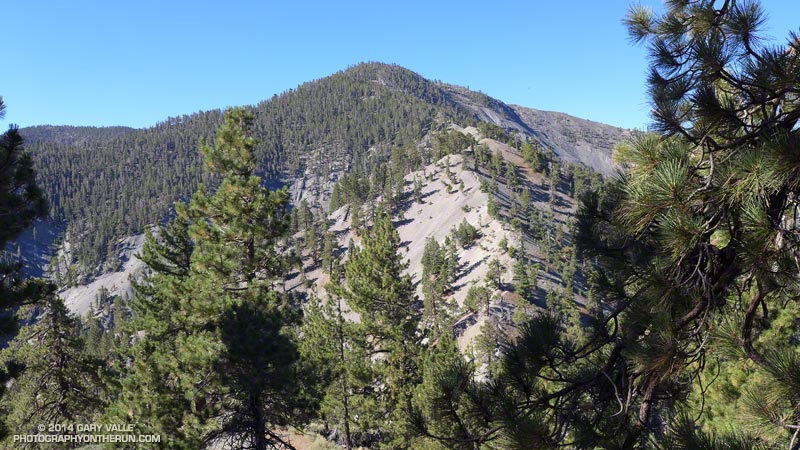 The North Devil's Backbone Trail. The use trail leads past Pine Mountain and Dawson Peak to Mt. Baldy.