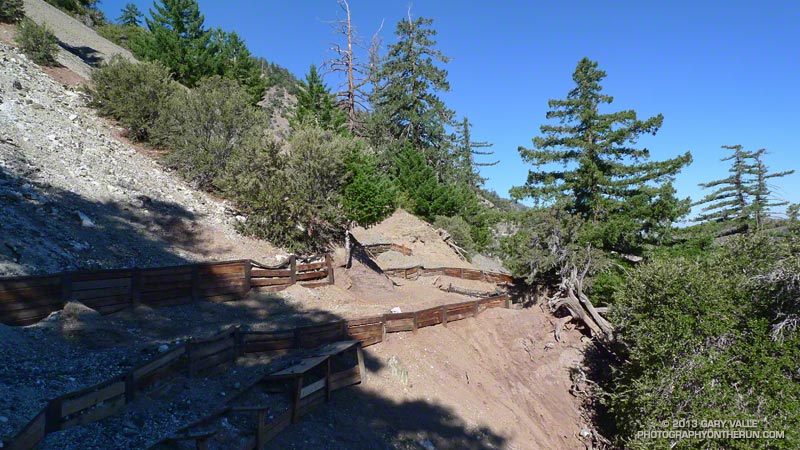 A section of the Manzanita Trail that crosses a stabilized slide.