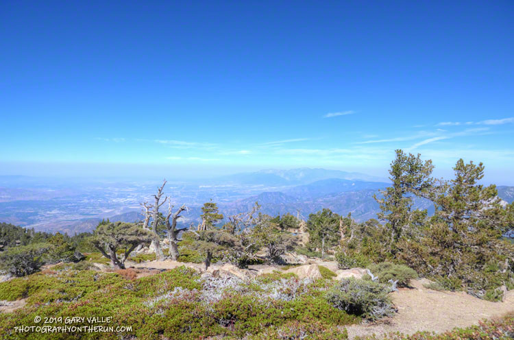 View along the range from Limber Pine Bench to Cajon Pass and the Mt. Baldy area peaks.