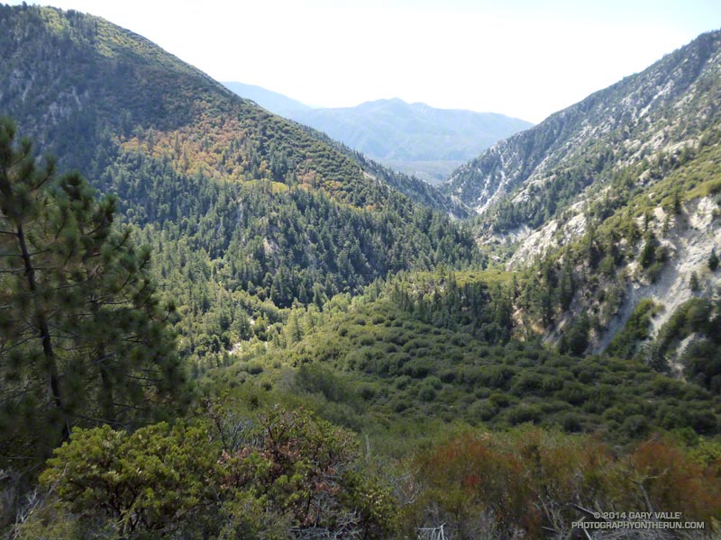 Looking down at the confluence of Bear & Siberia Creeks from the Camp Creek Trail. (Photo @ mile 25.8/78.5)