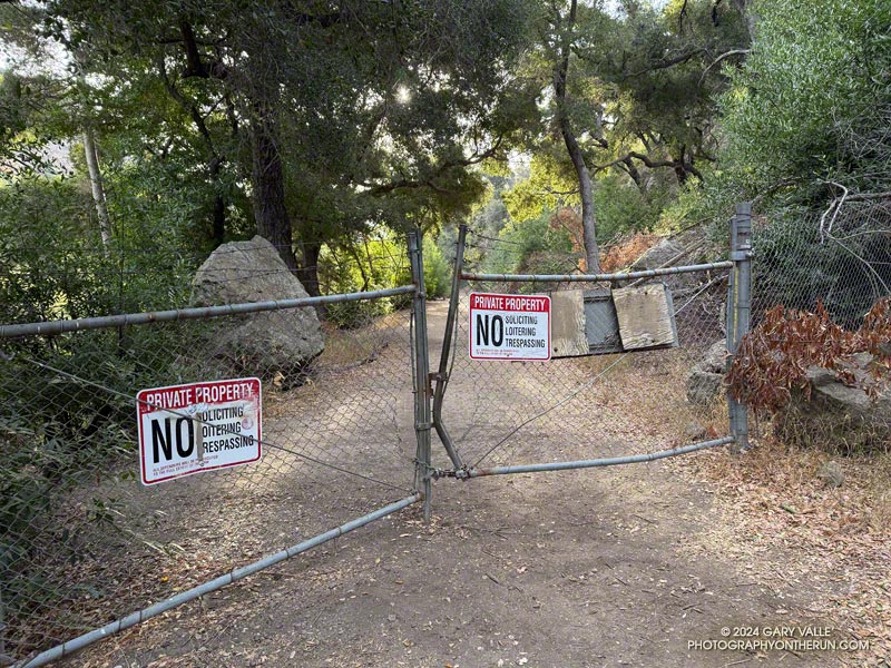 Mott Road is closed about a half-mile past (south) of its junction with the Chaparral Trail.