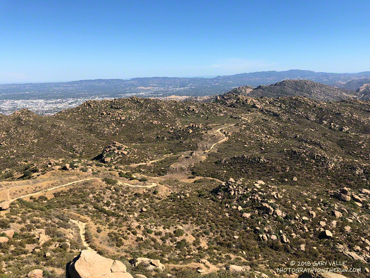 Rocky Peak Road with the Santa Monica Mountains in the distance. From a run in July.