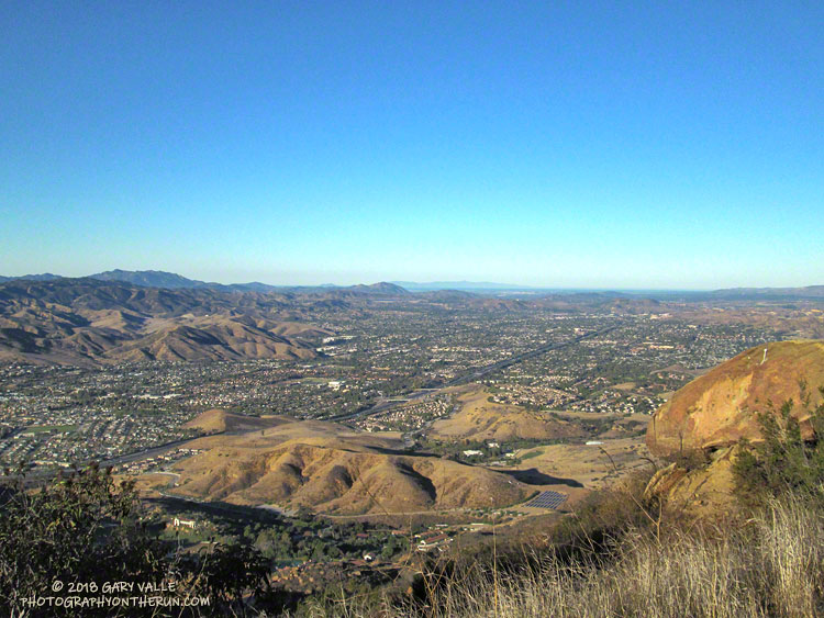 Simi Valley, with Boney Mountain, Conejo Mountain and the Channel Islands in the distance. From the top of the climb on Rocky Peak Road.