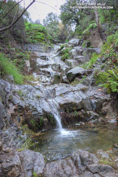 The cascade off Danielson Road in Upper Sycamore Canyon in Pt. Mugu State Park.  February 4, 2017.
