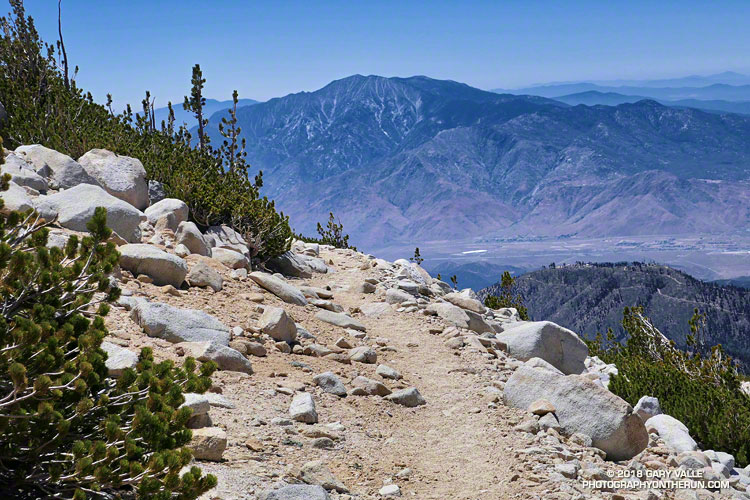 Sky High Trail with San Jacinto Peak in the distance. Elevation about 11,200 ft.