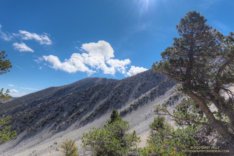 The first clouds began to form over San Gorgonio at about 10:00 a.m.