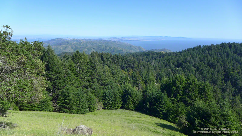 View south along the Marin headlands to San Francisco from Mt. Tamalpais.