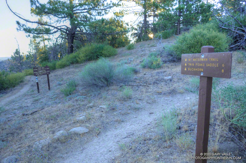 The Pacific Crest Trail (left) and Three Points-Mt. Waterman Trail are two of the trails that make up the Three Points Loop.