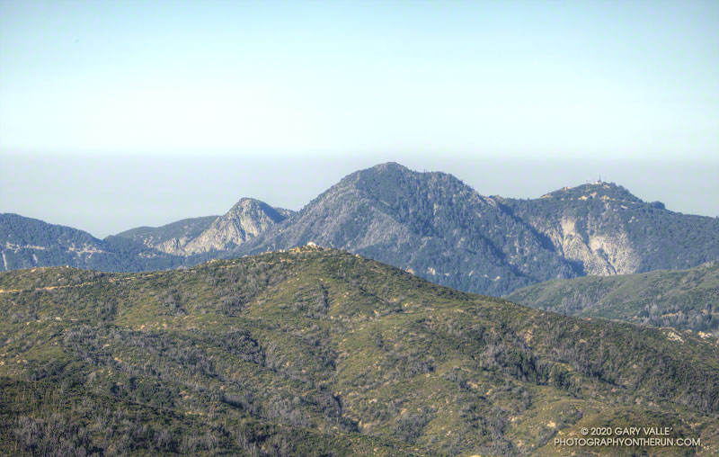 Mt. Markham, San Gabriel Peak, and Mt. Disappointment from the Three Points-Mt. Waterman Trail.