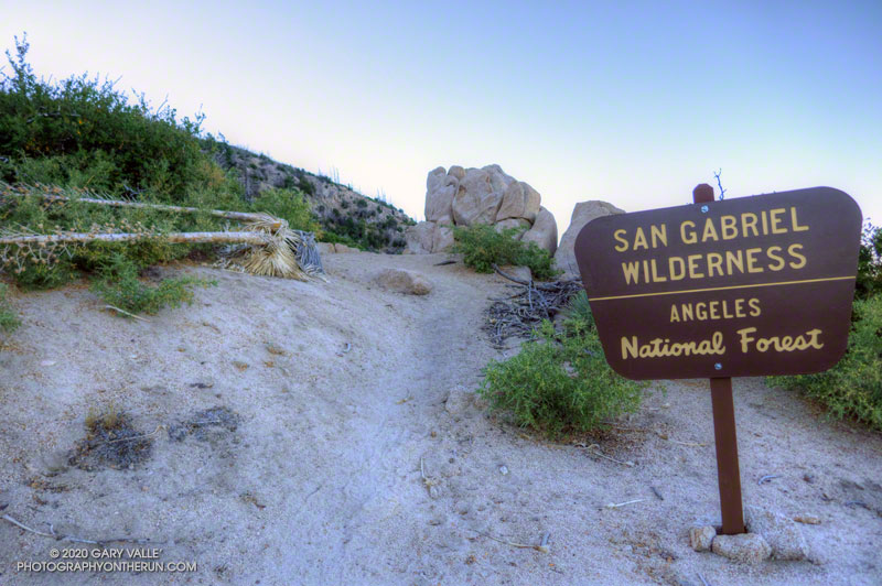 The Three Points-Mt. Waterman Trail enters the San Gabriel Wilderness about a half-mile into the run.
