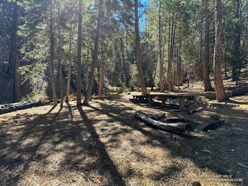Cooper Canyon Trail Camp, a bit more than three miles east of Cloudburst Summit, on the PCT.