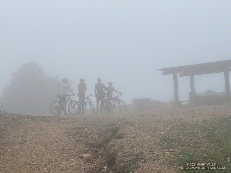 Mountain bikers at the Hub in Topanga State Park